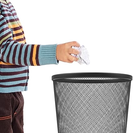 12L Black Wire Mesh Waste Bin