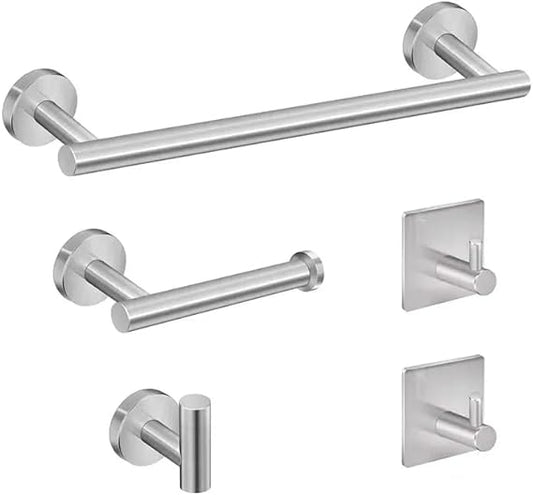 5-Piece Premium Stainless Steel Bathroom Accessory Set