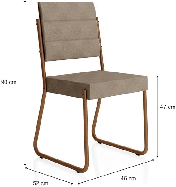 Set of 2 Carraro 1736 Dining Chairs – Caramel & Rose Gold